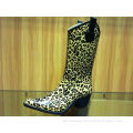 Winter Warm Durable Cowboy Leopard Half Rain Boots For Winter